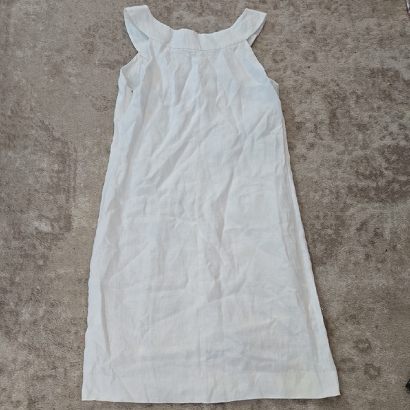 Karen Kane Size Medium 100% Linen Acetate Leaf Embroidery Shift Dress - Picture 7 of 9